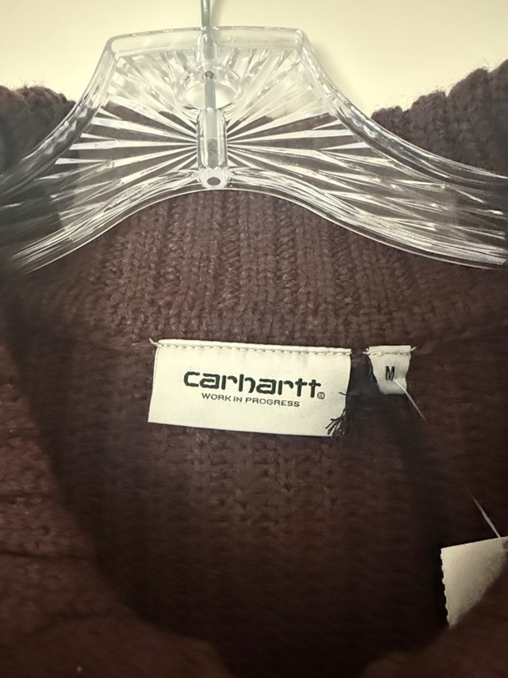 Carhartt Dark Brown Ribbed Zip Front Knit Jacket - Picture 3 of 6